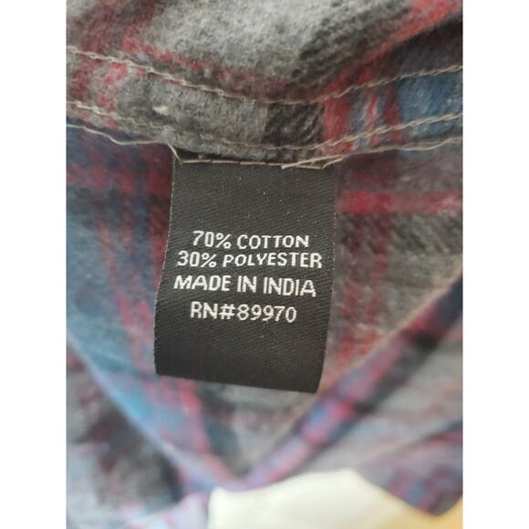 Eighth Avenue Plaid Flannel Button Down Shirt, NWT, Large - Picture 6 of 6